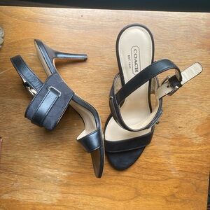 Coach Black Strappy Heels for Women